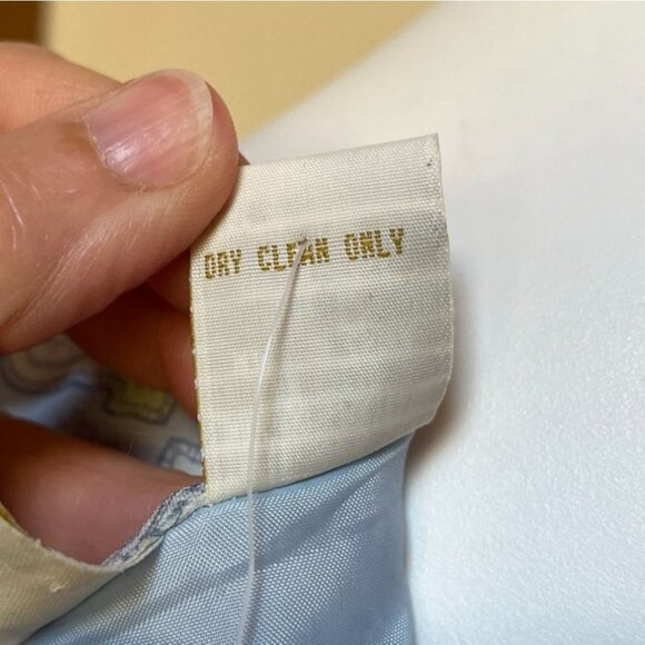 Vintage 90s Silk Blue Paisley Sheath Dress Lightweight Cocktail Mini Sleeveless - Picture 9 of 9